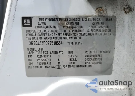 2009 Saturn Vue Xe from USA, damaged, VIN 3GSCL33P09S518554